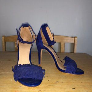 Joie Pippi Naked Suede Fringe Pump, size 35